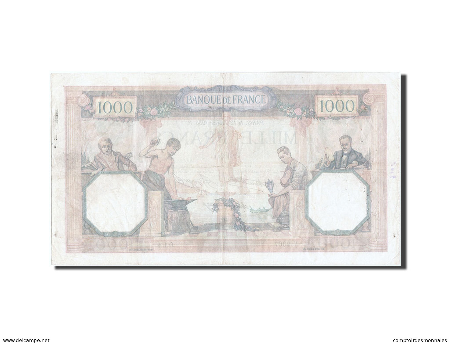 Billet, France, 1000 Francs, 1 000 F 1927-1940 ''Cérès Et Mercure'', 1933 - 1 000 F 1927-1940 ''Cérès Et Mercure''