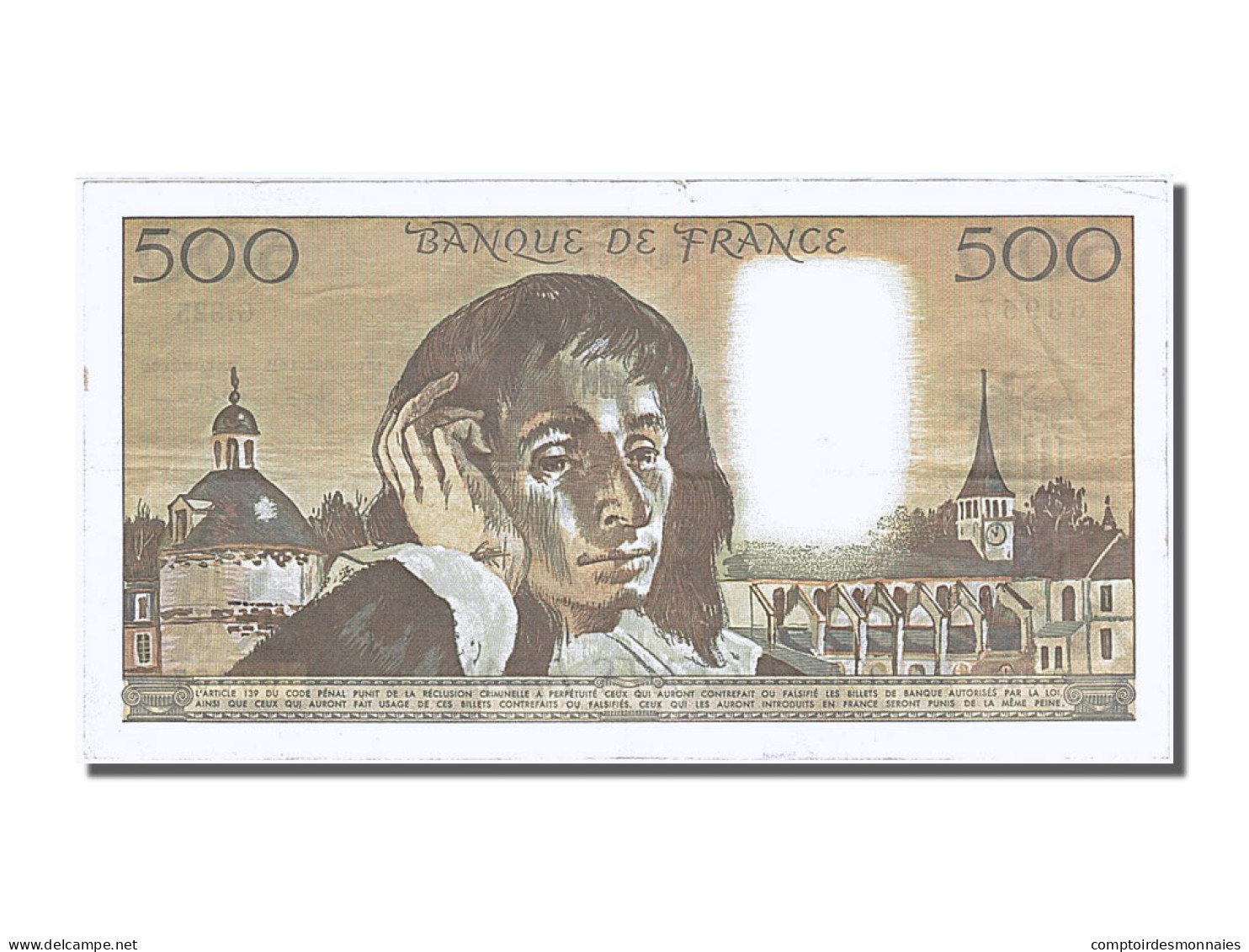 Billet, France, 500 Francs, 500 F 1968-1993 ''Pascal'', 1990, 1990-09-06, TTB+ - 500 F 1968-1993 ''Pascal''