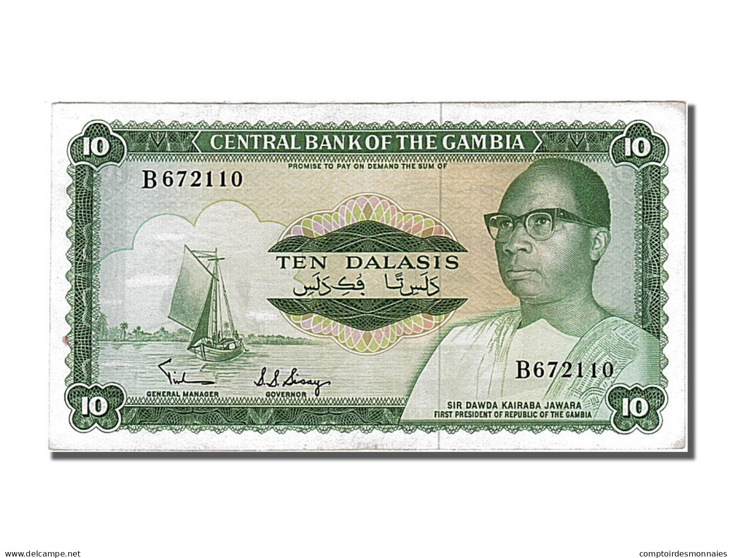 Billet, Gambia, 10 Dalasis, 1971, TTB+ - Gambie