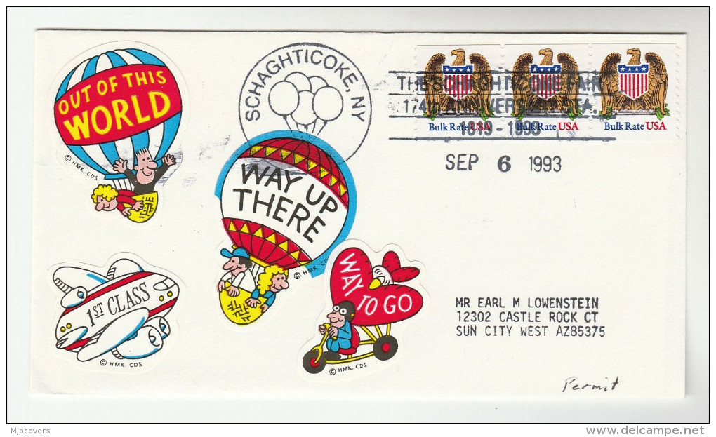 1993 SCHAGHTICOKE Fair BALLOON EVENT COVER USA  Stamps Ballooning - Other (Air)