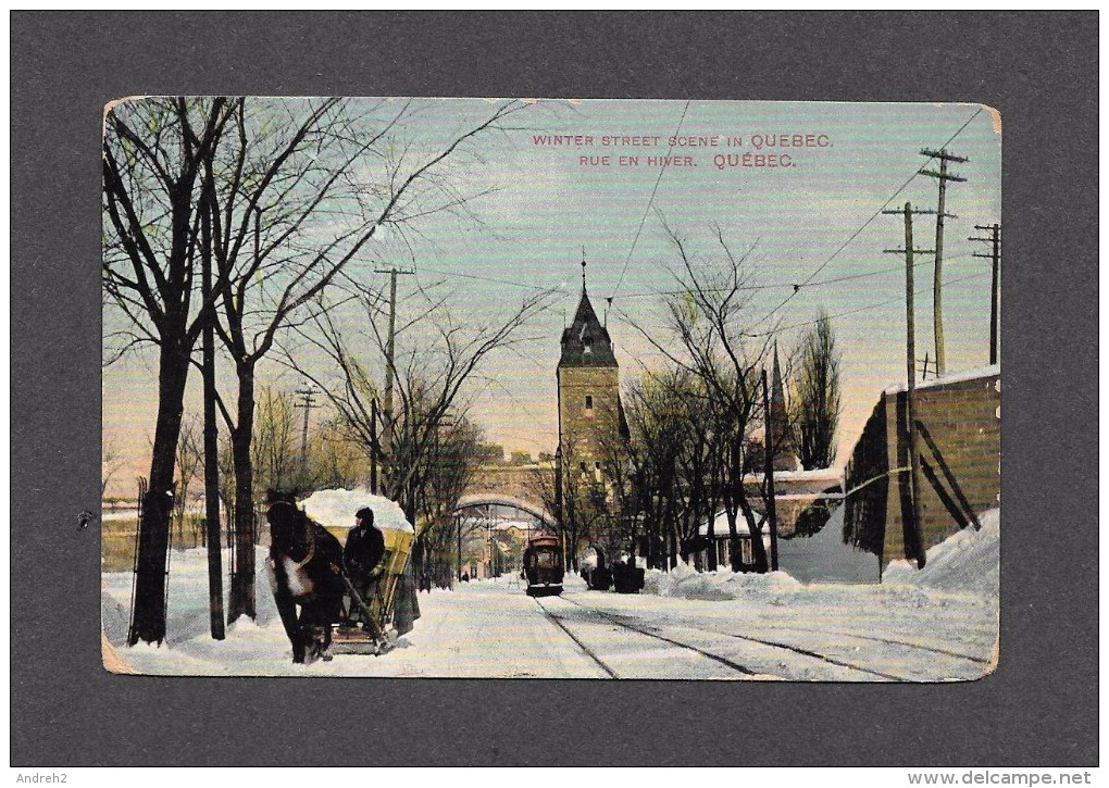 QUÉBEC - VILLE DE QUÉBEC - PORTE ST LOUIS - HIVER AU QUÉBEC - BANNEAU À NEIGE AVEC CHEVAL - TRAMWAY - BY MONTREAL IMPORT - Québec – Les Portes