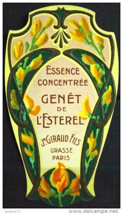 ETIQUETTE ANCIENNE De PARFUM - GENÊT De L'ESTEREL - Jn GIRAUD FILS - GRASSE PARIS - Parf. Etat - - Etiquettes