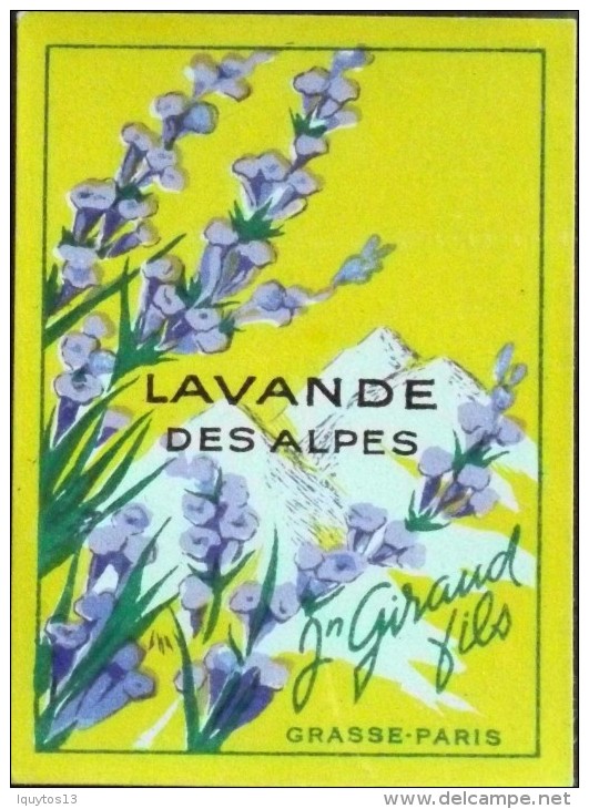 ETIQUETTE ANCIENNE De PARFUM - LAVANDE Des ALPES - Jn GIRAUD FILS - GRASSE PARIS - Parf. Etat - - Labels