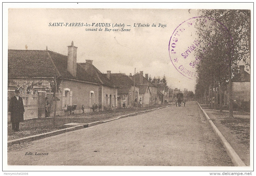 Aube - 10 - St Saint Parres Les Vaudes Entrée Du Pays Bay Sur Seine Cachet Militaire  Service Gvc Section Des Eaux - Sonstige & Ohne Zuordnung