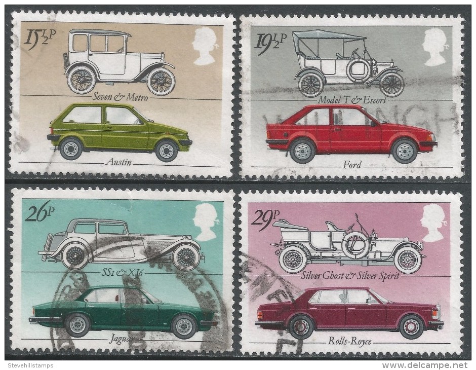 Great Britain. 1982 British Motor Cars. Used Complete Set. SG 1198-1201 - Used Stamps