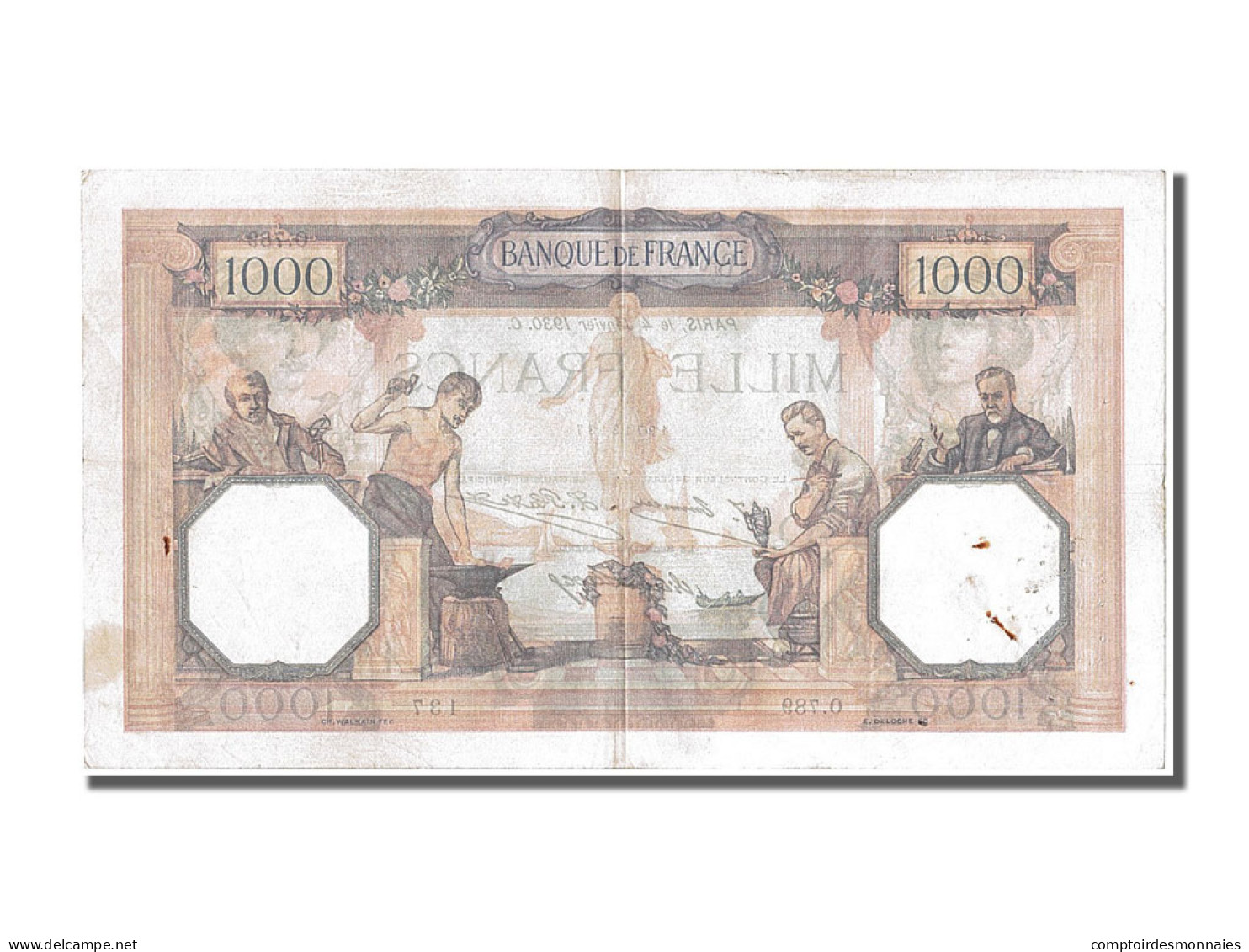 Billet, France, 1000 Francs, 1 000 F 1927-1940 ''Cérès Et Mercure'', 1930 - 1 000 F 1927-1940 ''Cérès Et Mercure''