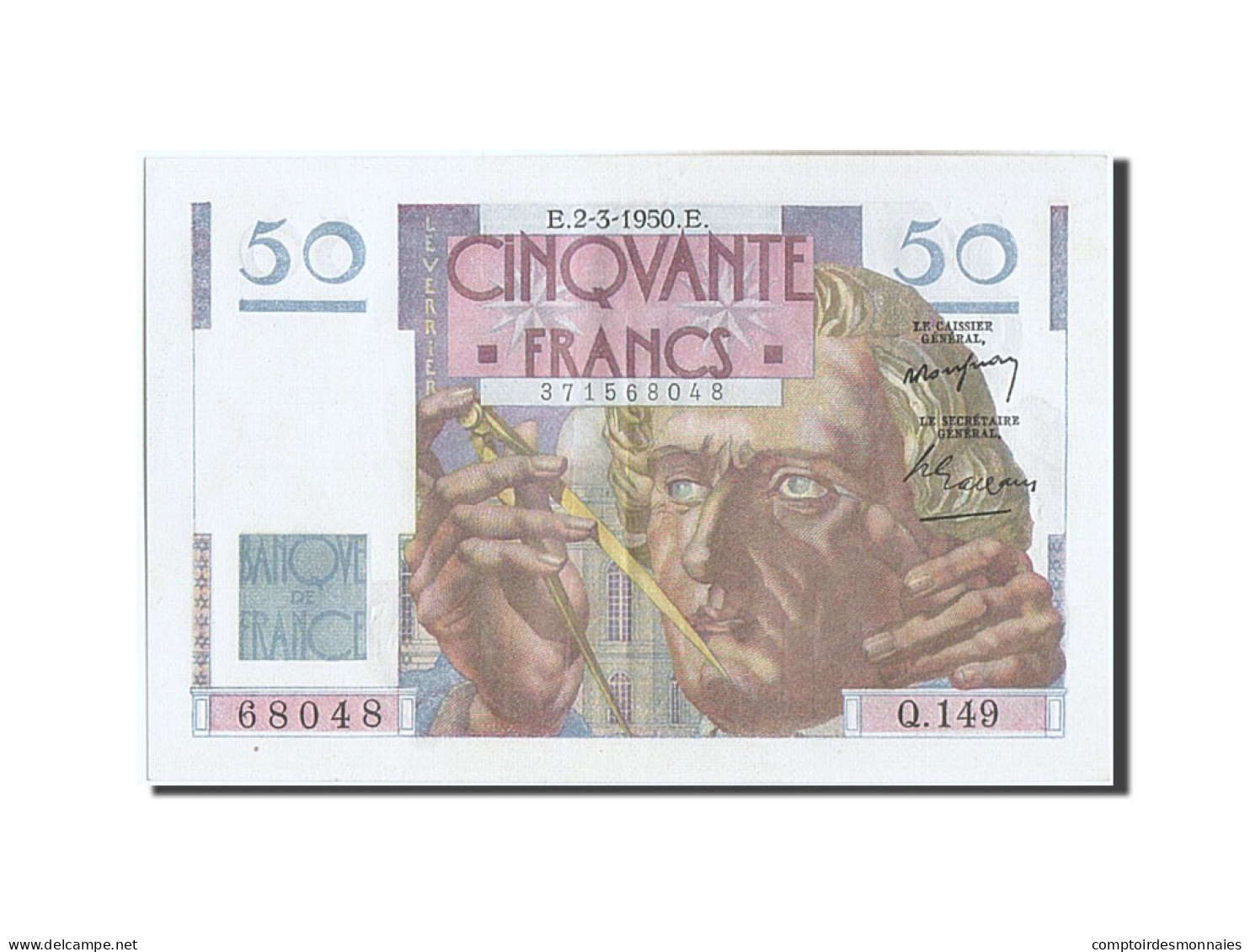 Billet, France, 50 Francs, 50 F 1946-1951 ''Le Verrier'', 1953, 1950-03-02, SPL - 50 F 1946-1951 ''Le Verrier''