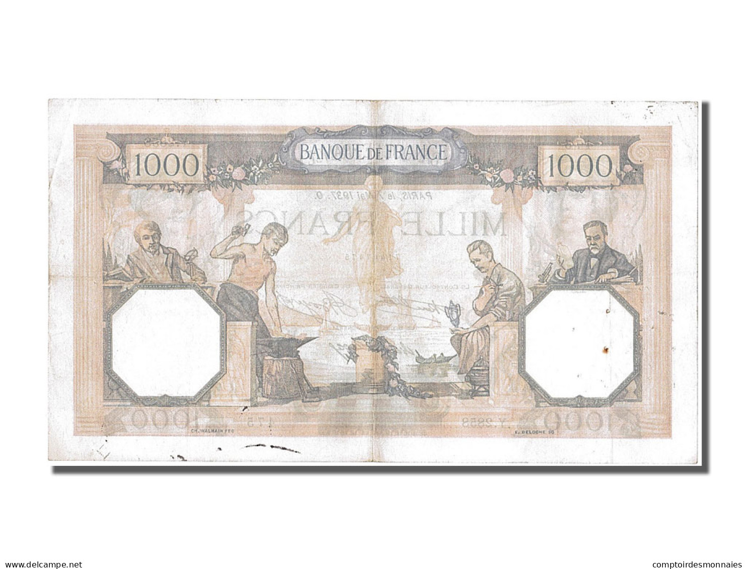 Billet, France, 1000 Francs, 1 000 F 1927-1940 ''Cérès Et Mercure'', 1937 - 1 000 F 1927-1940 ''Cérès Et Mercure''