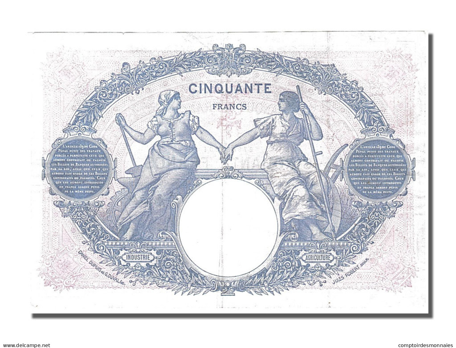 Billet, France, 50 Francs, 50 F 1889-1927 ''Bleu Et Rose'', 1924, 1924-10-08 - 50 F 1889-1927 ''Bleu Et Rose''