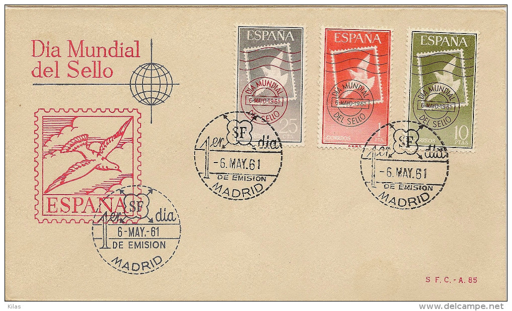 SPAIN  1961, World Stamp Day  Fdc - FDC