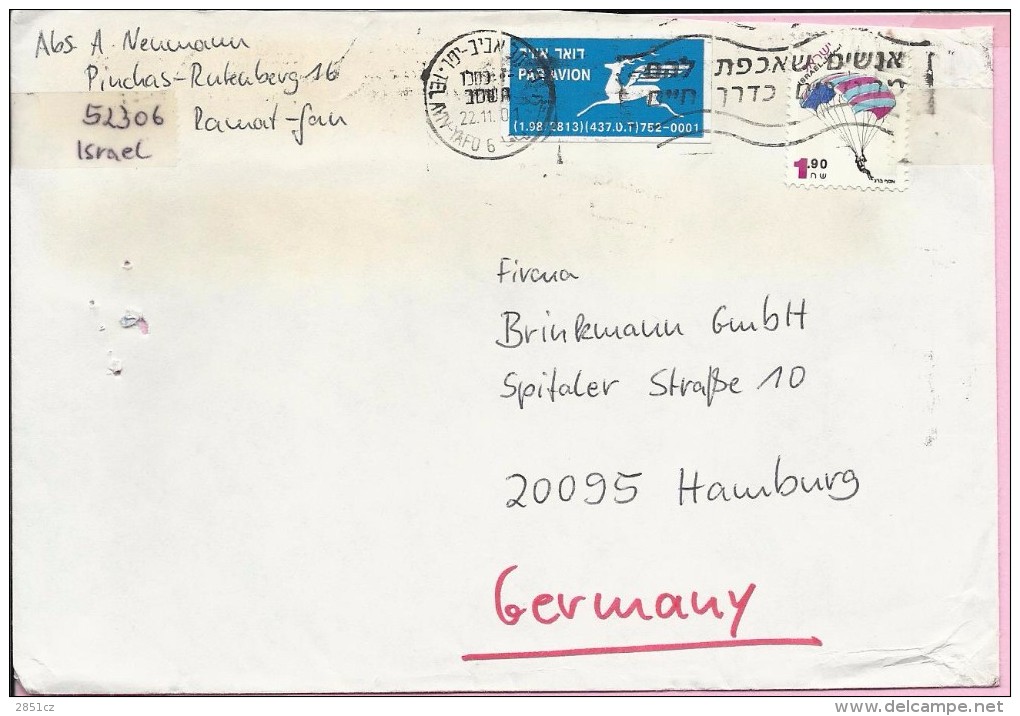 Letter - Air Mail, 2001, Israel - Poste Aérienne