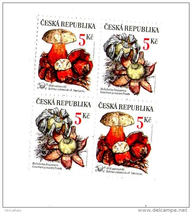 Mushrooms, Year 2000 - 2x2 Stamps (trapping), 2 Set (1 Set 4 Stamp),MNH - Neufs