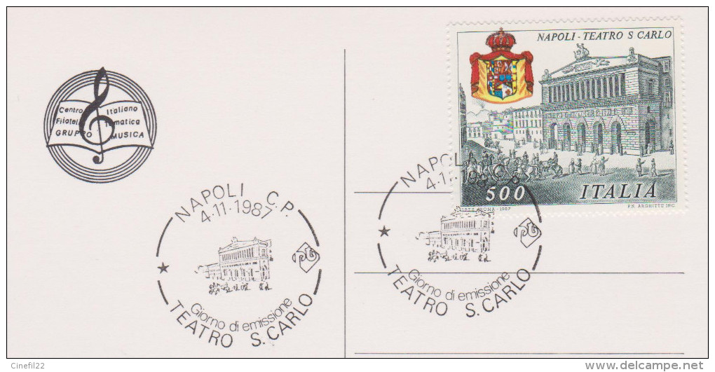 ITALIE, FDC Theatre San Carlo, 04.11.1987, Napoli - Teatro