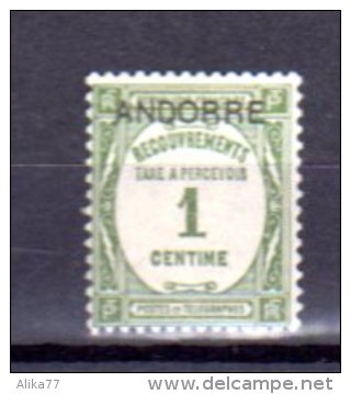 ANDORRE FRANCAIS     Neuf **    Y. Et T.   Taxe  N° 9     Cote: 7,00 Euros - Unused Stamps
