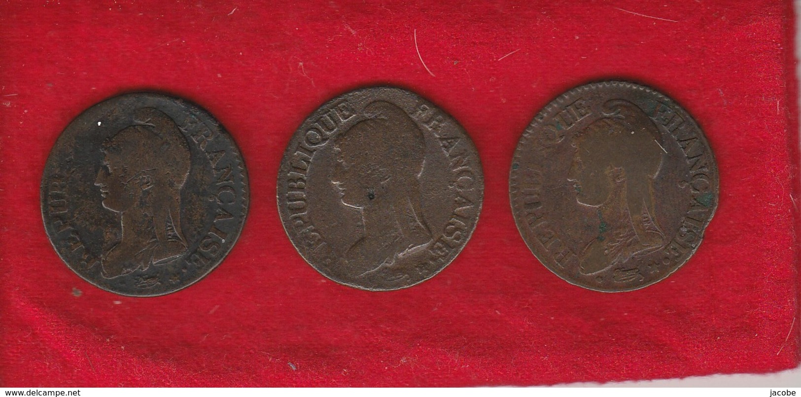 Type Dupré 3 Pieces.  5 Centimes An 5 R, An 7/5A  Et L ' An 8 AA état Trés Belle - 1795-1799 Directoire