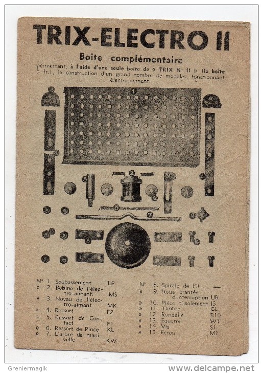 Lot de 2 boîtes Construc Lux - Trix electro avec notices (brochures) - Jeu  de construction genre Meccano