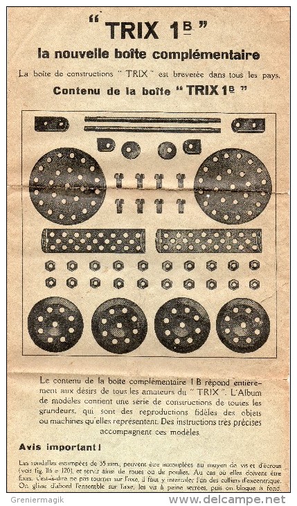 Lot de 2 boîtes Construc Lux - Trix electro avec notices (brochures) - Jeu  de construction genre Meccano