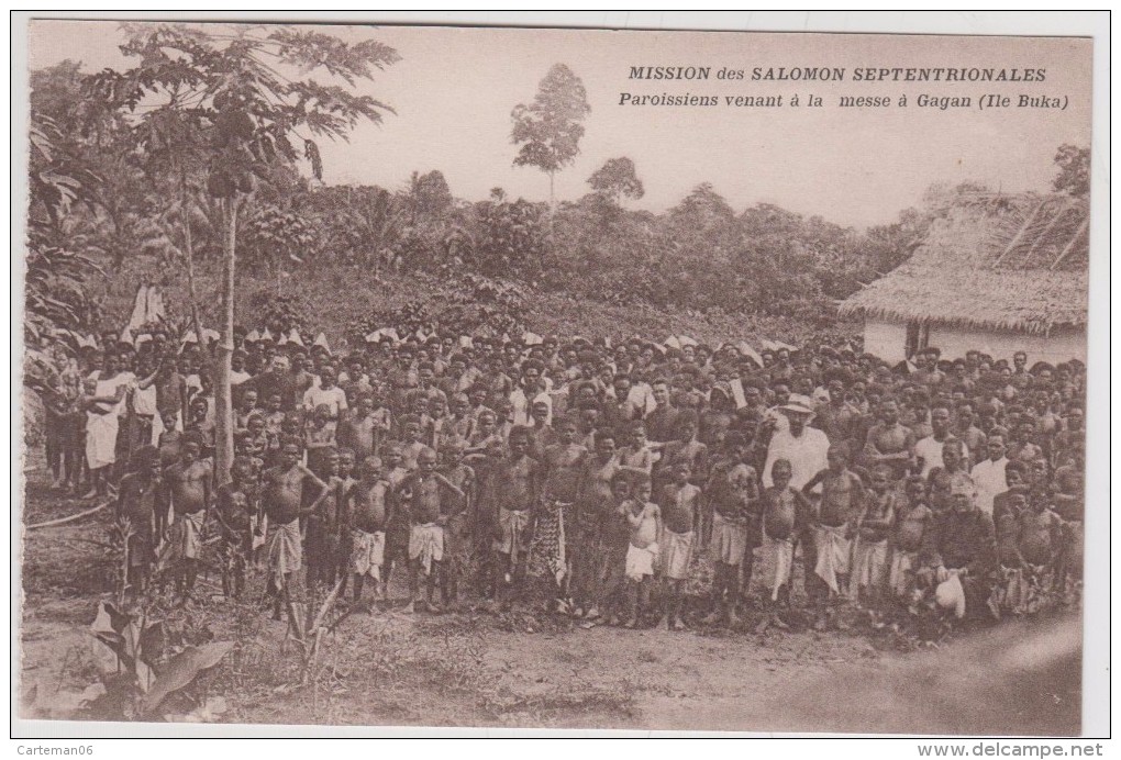 Mission Salomon - Paroissiens Venant à La Messe à Gagan (Ile Buka) - Solomon Islands
