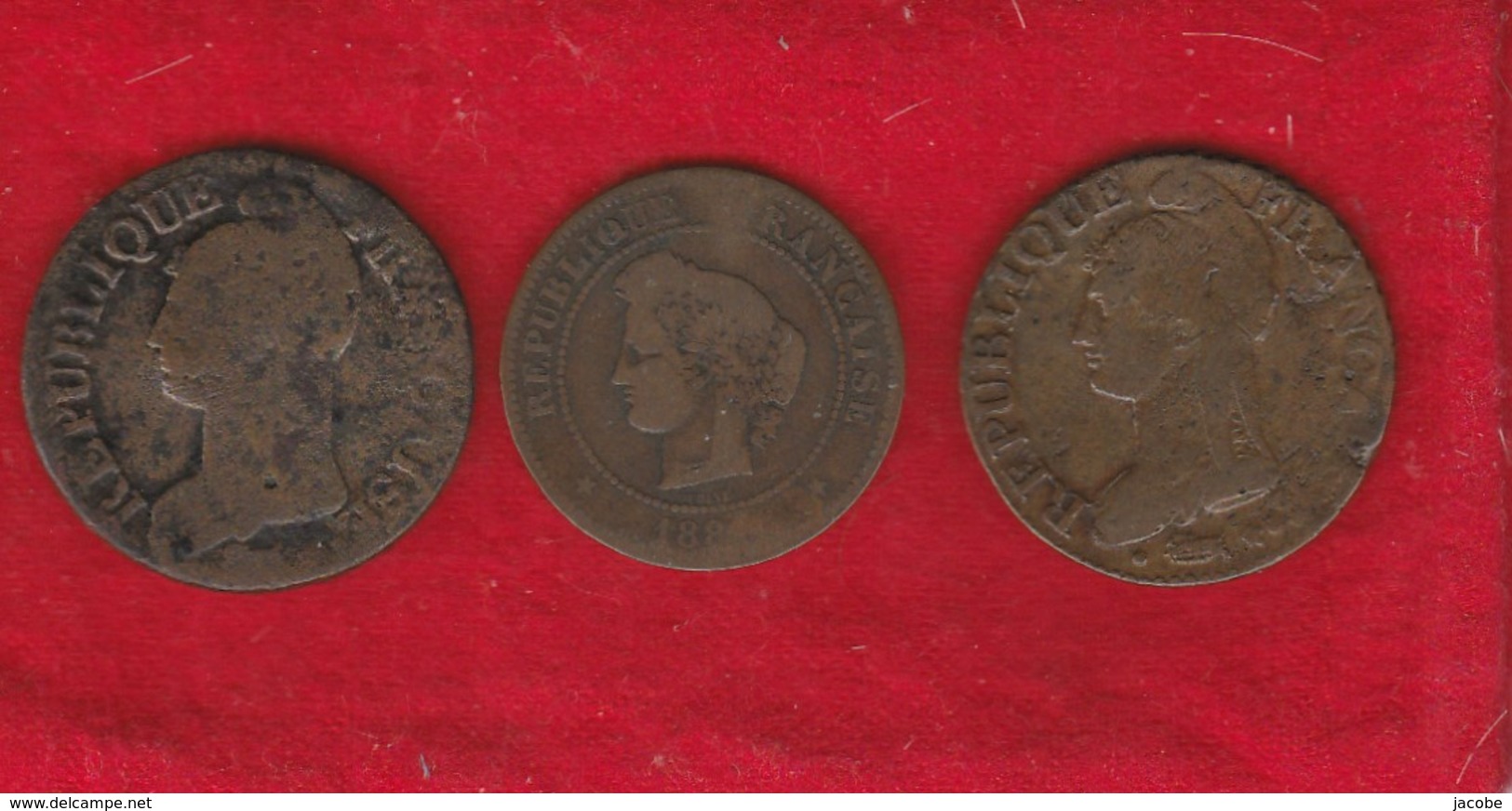 Type Dupré 3 Pieces..  5 Centimes An 7 D , L'An 7 BB  Assez Rare   état B+  Et Céres 5 Centimes 1884 A - 1795-1799 French Directory