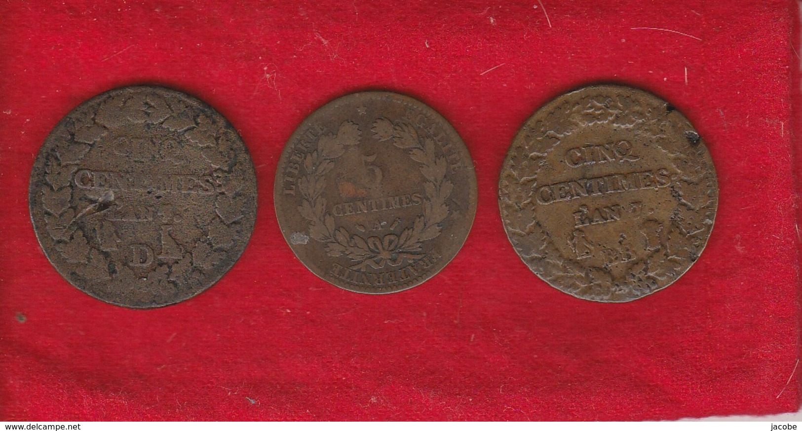 Type Dupré 3 Pieces..  5 Centimes An 7 D , L'An 7 BB  Assez Rare   état B+  Et Céres 5 Centimes 1884 A - 1795-1799 Directoire