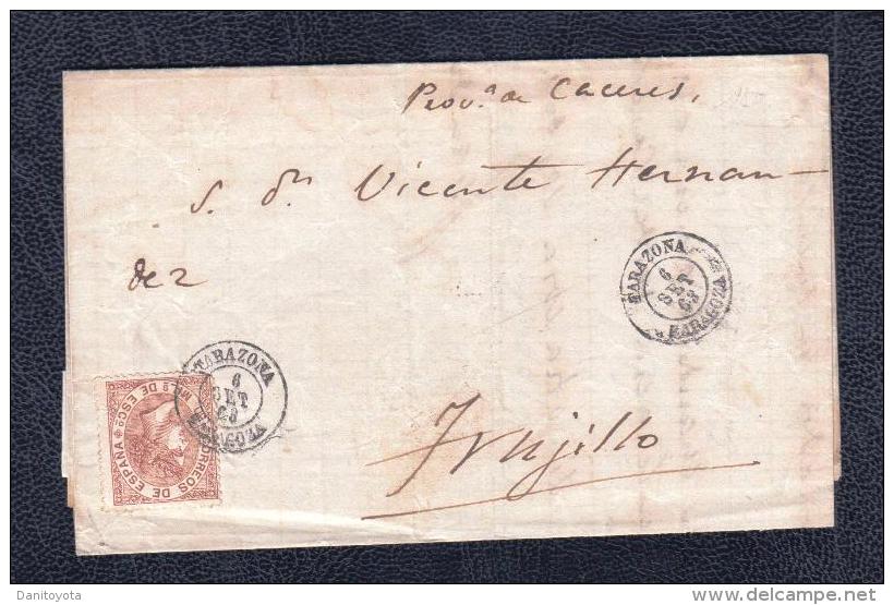 1863.- TARAZONA (ZARAGOZA) A TRUJILLO (CACERES) - Storia Postale
