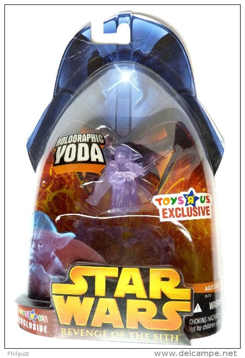 BLISTER US FIGURINE STAR WARS 2005  REVENGE OF THE SITH HOLOGRAPHIC YODA Exclusive TOYS R'US - Episode II