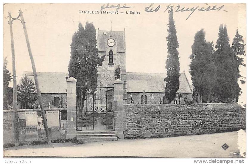 Carolles    50     Eglise Et Cimetière  (petit Défault) - Andere & Zonder Classificatie