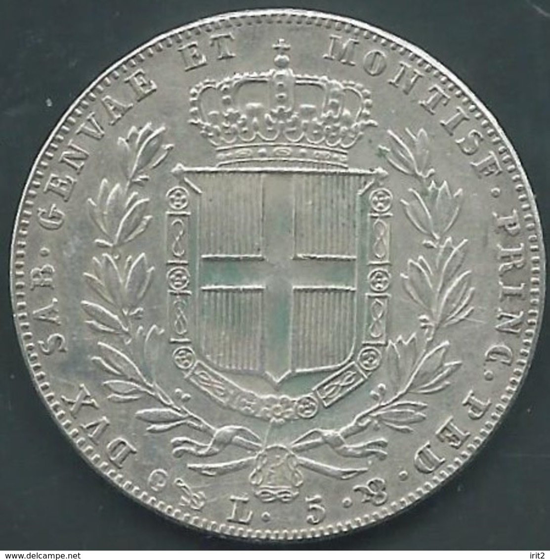 1842 ITALIA REGNO DI SARDEGNA CARLO ALBERTO 5LIRE SILVER - Weight 24 Gr - Autres & Non Classés