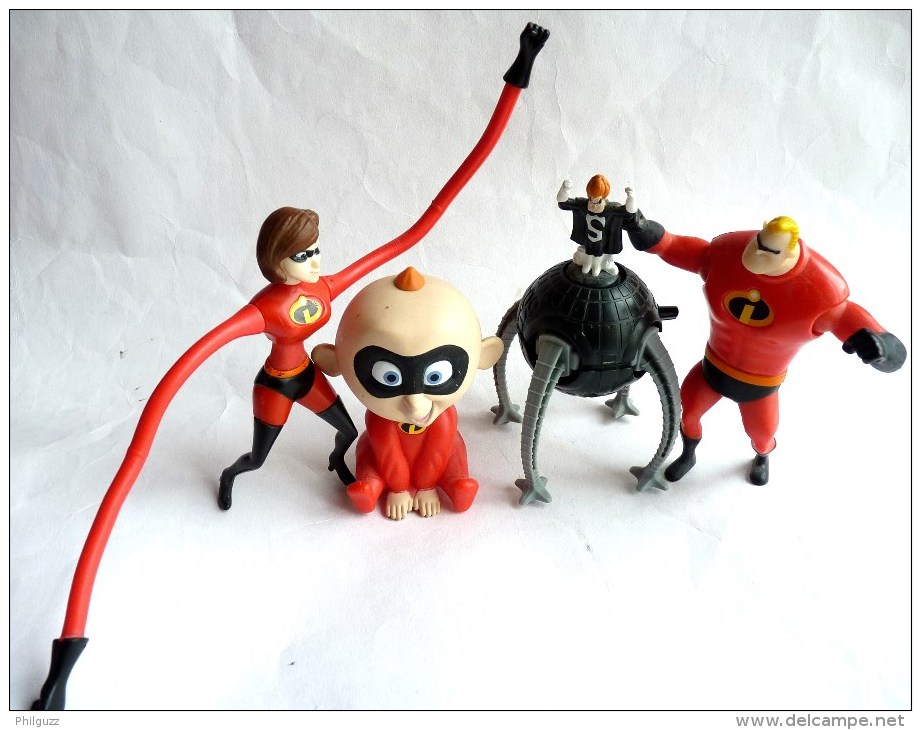 4 Figurines Figurine Mc Donald's INDESTRUCTIBLES 2004 - Publicitaire Prime - Disney