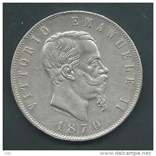 1870 REGNO D'ITALIA VITTORIO EMANUELE II 5LIRE  SILVER - Weight 25gr - 1861-1878 : Vittoro Emanuele II