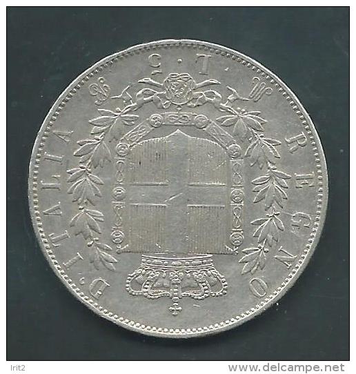 1870 REGNO D'ITALIA VITTORIO EMANUELE II 5LIRE  SILVER - Weight 25gr - 1861-1878 : Vittoro Emanuele II