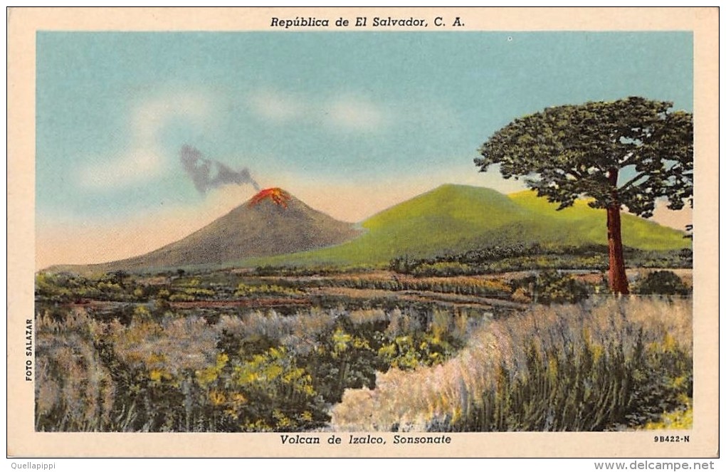 03013 "REPUBLICA DE EL SALVADOR, C.A. - VOLCAN DE IZALCO, SONSONATE"  PANORAMA.  CART. NON SPED. - El Salvador