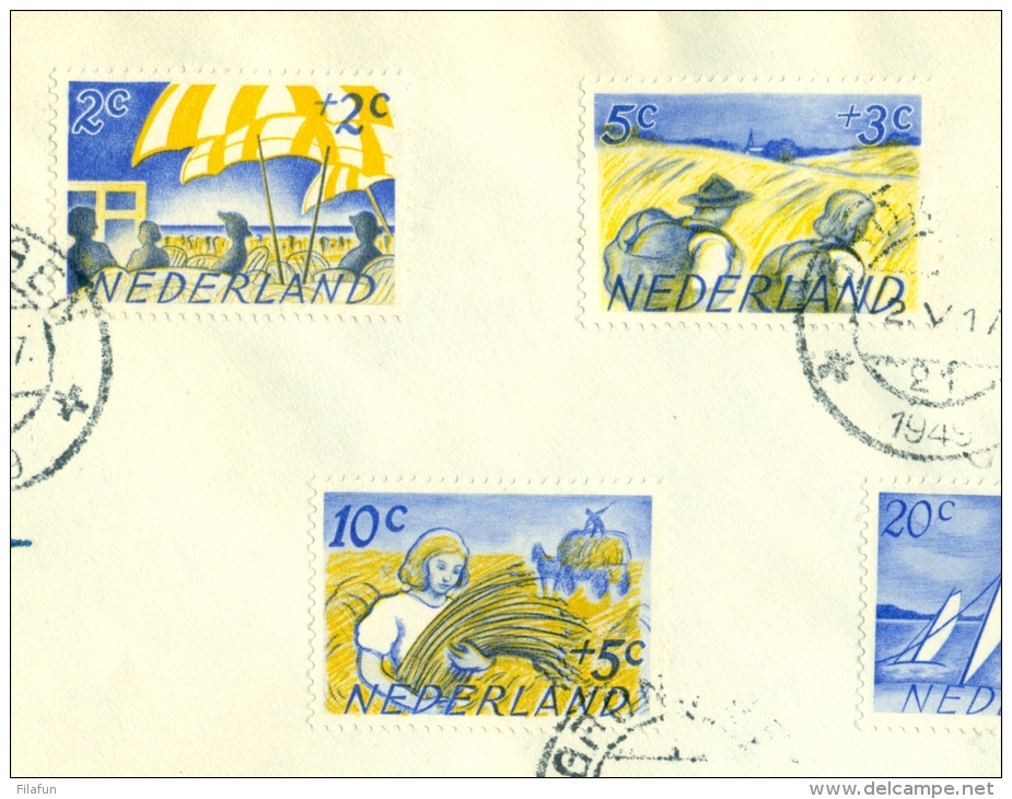 Nederland - 1949 - Zomerserie 1e Dag Op Speciale Envelop Breel - Covers & Documents