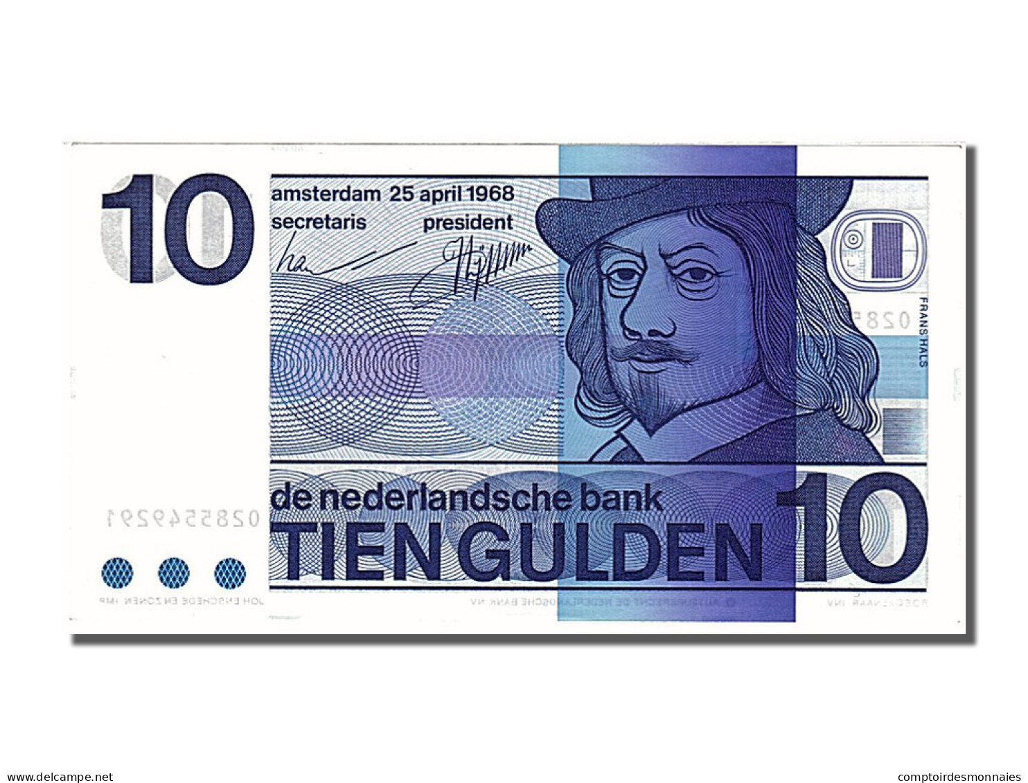 Billet, Pays-Bas, 10 Gulden, 1968, 1968-04-25, NEUF - 10 Florín Holandés (gulden)