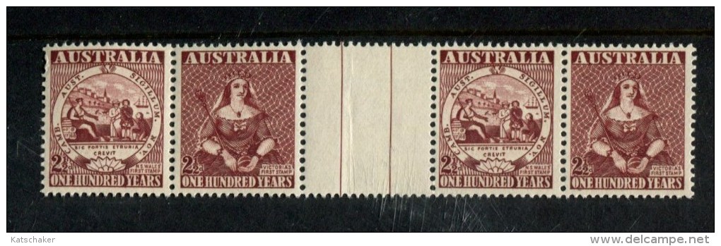 306000284 AUSTRALIE POSTFRIS MINT NEVER HINGED POSTFRISCH EINWANDFREI  YVERT 155 156 BRUSDEN 138 139 GUTTER PAIR - Nuevos