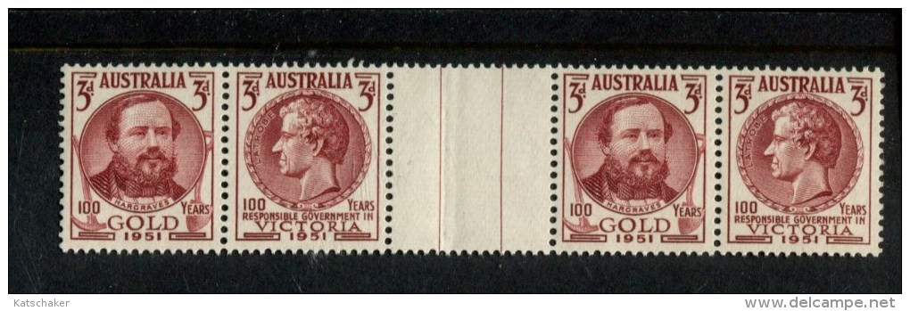 305999283 AUSTRALIE POSTFRIS MINT NEVER HINGED POSTFRISCH EINWANDFREI  YVERT 181 182 BRUSDEN 144 145 GUTTER PAIR - Nuevos