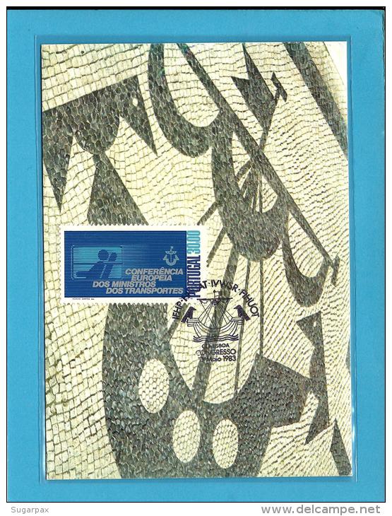 LISBOA - CALÇADA PORTUGUESA - BRASÃO DA CIDADE - CONGRESSO - 13.05.1983 - PORTUGAL - CARTE MAXIMUM - MAXICARD - Tarjetas – Máximo