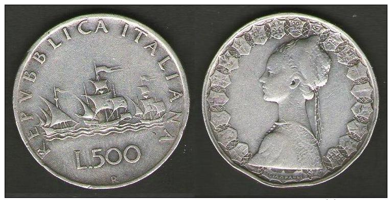 ITALIA  1960 - 500 Lire Argento - Diametro 29,5 Mm - Peso 11 G. - 500 Lire