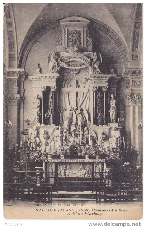 Old FRANCE Postcard SAUMUR Notre Dame Des Ardilliers Cathedral - Saumur