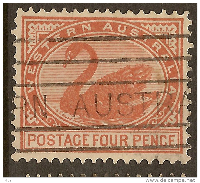 WESTERN AUSTRALIA 1902 4d Swan SG 119 U #QP246 - Used Stamps