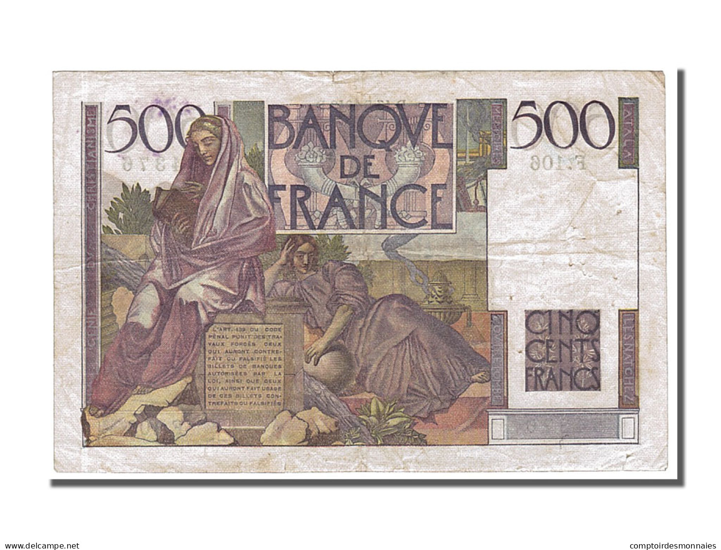 Billet, France, 500 Francs, 500 F 1945-1953 ''Chateaubriand'', 1948, 1948-05-13 - 500 F 1945-1953 ''Chateaubriand''