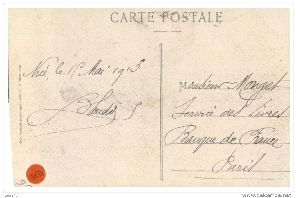 (DEL 716) Very Old Postcard - WWI Era - France - Nice Palm Tree - Arbres