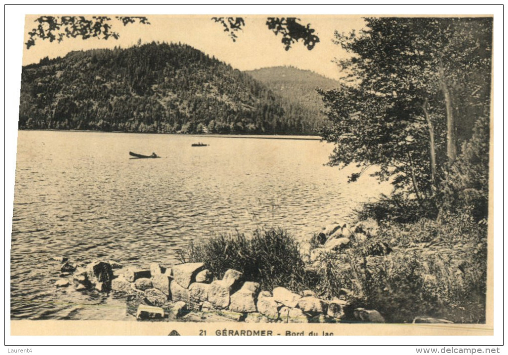 (DEL 716) Very Old Postcard - WWI Era - France - Gerardmer Bord Du Lac - Trees