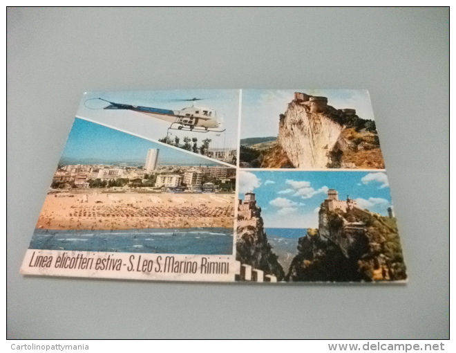 STORIA POSTALE FRANCOBOLLO COMMEMORATIVO SAN MARINO LINEA ELICOTTERI ESTIVA S. LEO S. MARINO RIMINI - Elicotteri