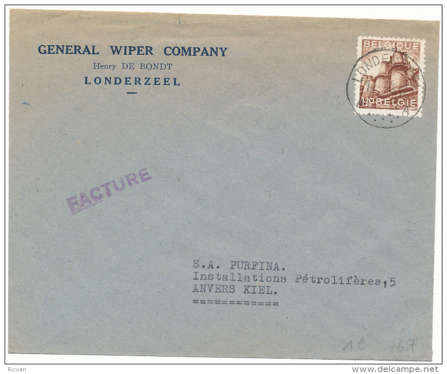 1935 Brief "General Wiper Company" Met PZ 767 Van Londerzeel Naar Anvers Kiel Zie Scan(s) - 1948 Export