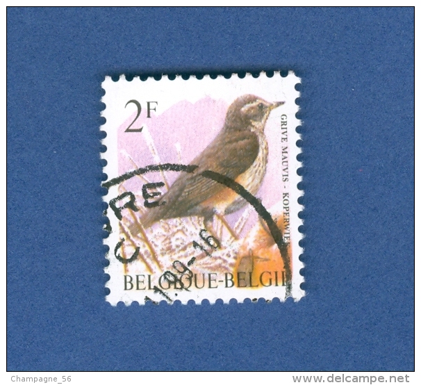 BELGIQUE OISEAUX 1996 N° 2646  GRIVE MAUVIS 2 F  OBLITÉRÉ - Moineaux