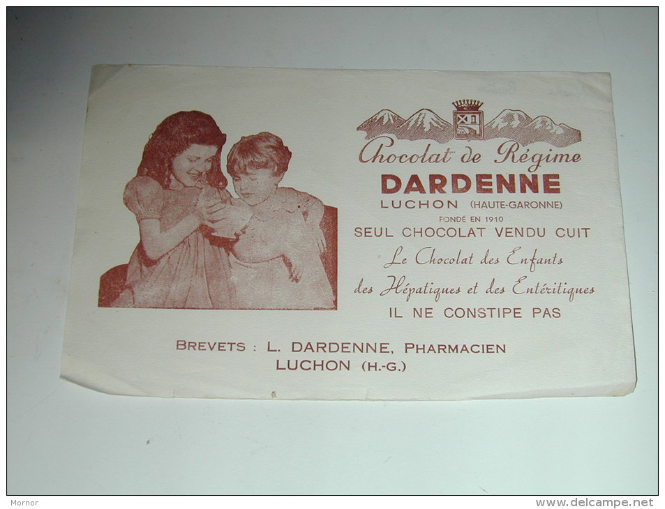 BUVARD Publicité CHOCOLAT De Régime DARDENNE Pharmacie - Chocolat