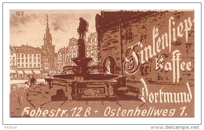 Altes Etikett Von Streichholzschachtel ,um 1940 , Finkensiep Kaffee , Dortmund !!! 56x35mm , Streichhölzer , Matchbox - Matchboxes