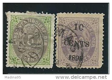 DANEMARK - ANTILLES DANOISES: Obl., N°8 + 15, Déf., Bel Aspect - Denmark (West Indies)