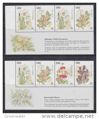 Ireland 1990 Irish Garden Flowers  2 Booklet Panes  ** Mnh (26377) - Carnets